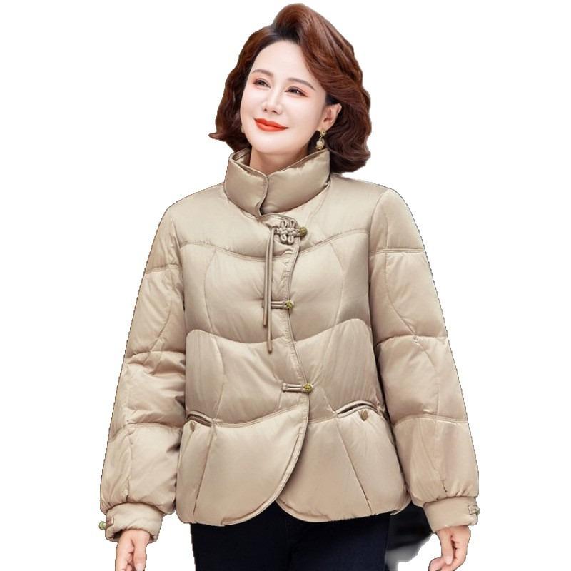 Mom's Winter Warm Padded Jacket, New Middle-aged and Old Women's Padded Jacket, Autumn and Winter Red Padded Jacket
