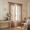 American Flower Lace Translucent Curtain Window Screen Finished Pastoral Small Fresh Bedroom Living Room Balcony