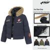 ARES Fleece-Lined American Style Jacket with Detachable Collar and Golden Eagle Embroidery - Men's Winter Cotton Coat