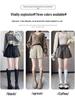 Women's High-Waist Khaki PU Leather Shorts, Autumn/Winter 2024, European Style, Casual A-Line Boot Pants by Melaard