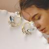 Classic Korean Style Earrings Tulip Rhinestone Jewelry Women Zinc Zinc Alloy Earrings Pearl Stud Earrings