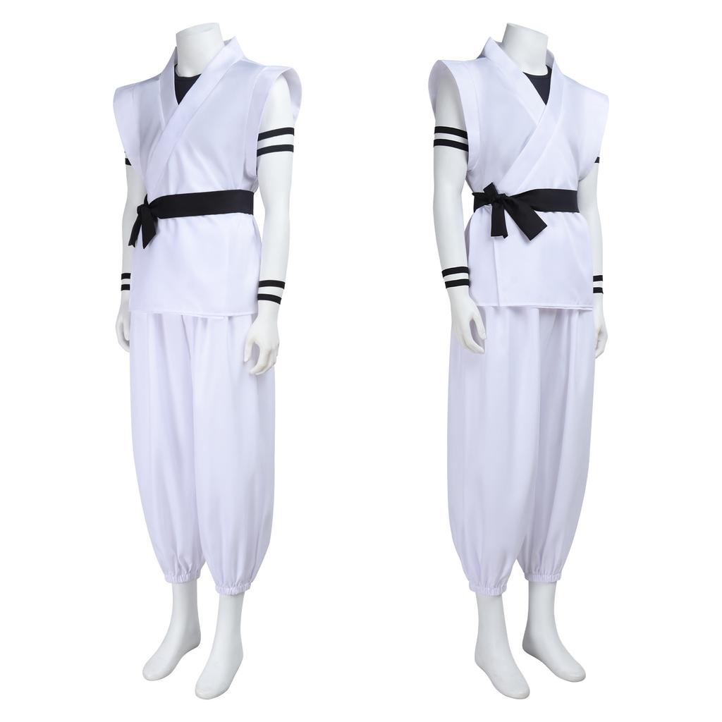 Jujutsu Kaisen Costume Cosplay Sukuna Tuta Bianca da Allenamento Set Outfit per Role Play di Halloween