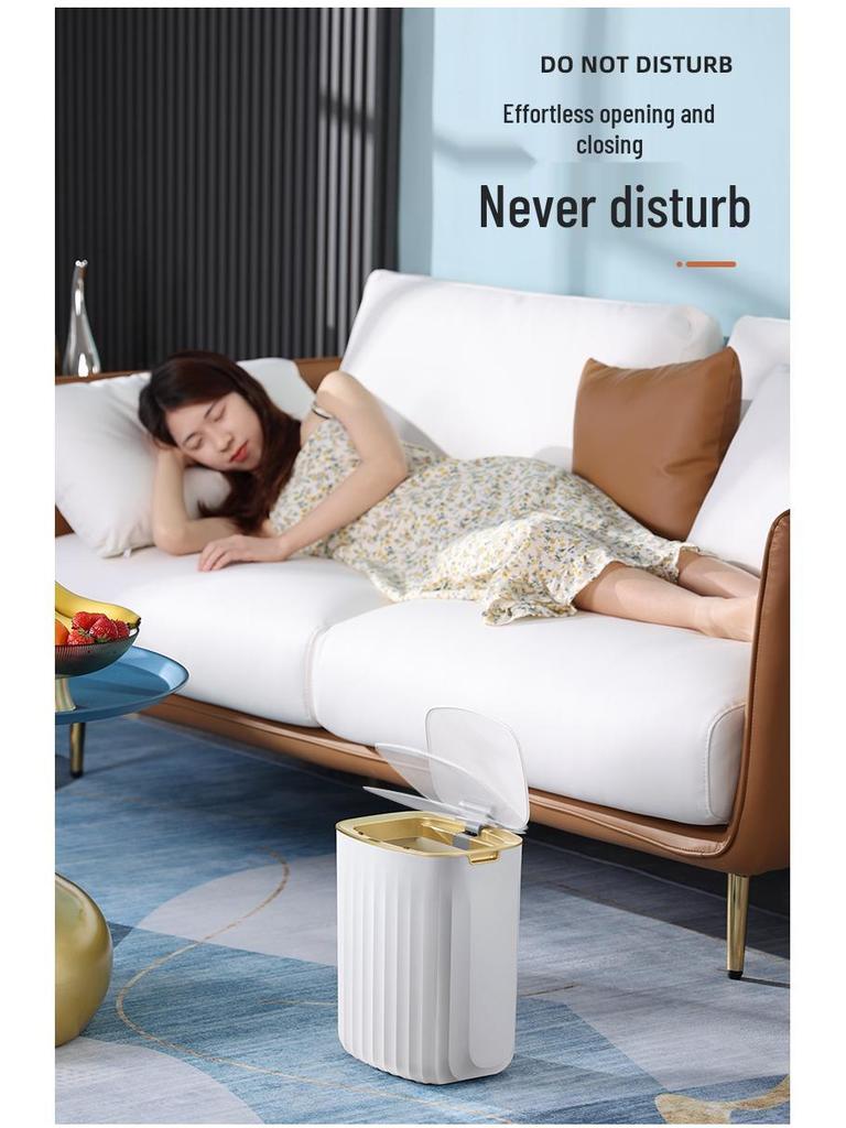 Jieanhui Automatic Smart Sensor Trash Can with Lid - Waterproof for Kitchen, Bathroom, or Living Room