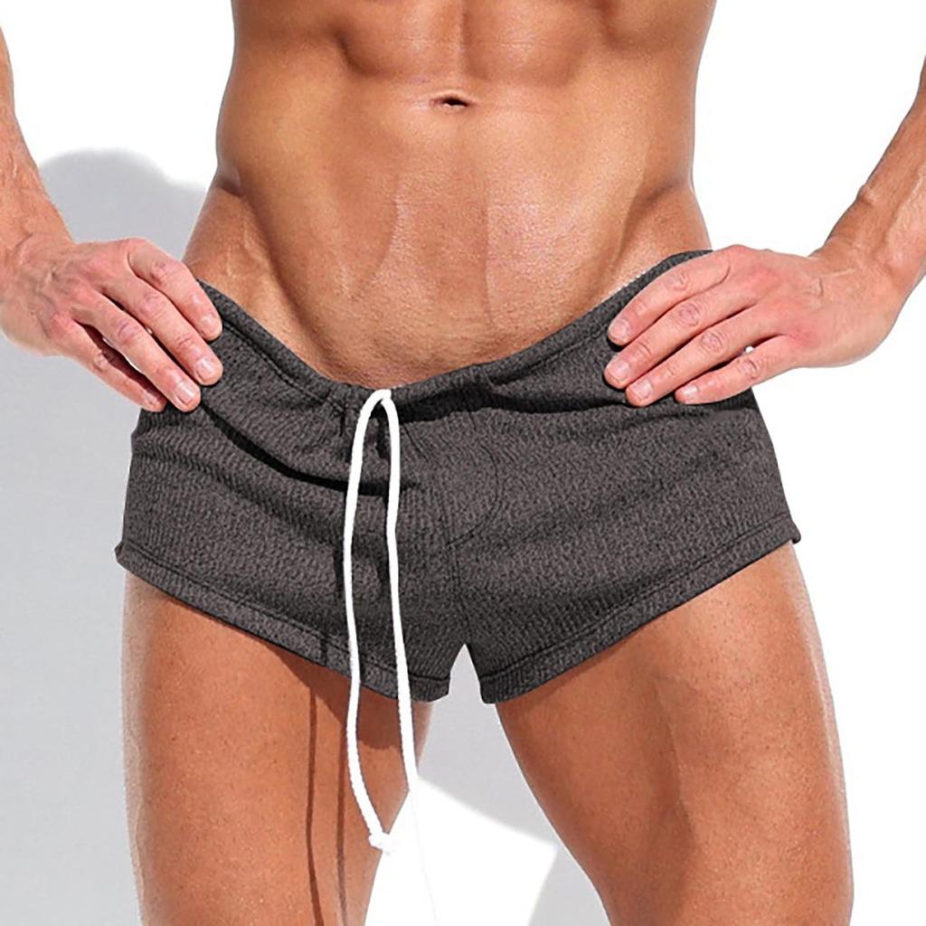 Pantaloncini estivi da uomo sexy con cinturino, pantaloni casual da festa a 3/4