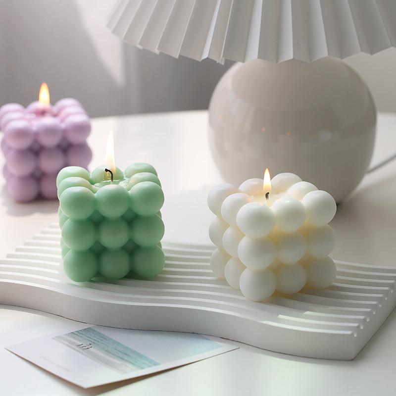 Rubik's Cube Aromatherapy Candle Mould Magic Cube Mousse Cake Mold 3D Cube Baking Mousse Silicone Cake Mold Candle Making