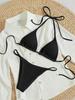 Euro-American Lace-Up Halter Triangle Bikini Set - Sexy Beach Swimsuit