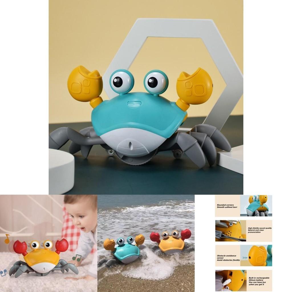 Brinquedo Interativo de Caranguejo Rastejante Para Crianças Com Luz LED e Funções de Desvio de Obstáculos