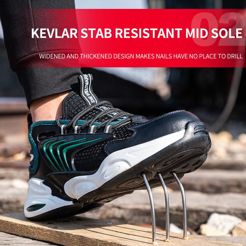Skyddsskor för män som andas Ankelstövlar Ståltåhätta Herr Casual Boots Fungerar oförstörbar sko Punkteringssäker modesneaker