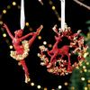 Plastic Christmas Merry Hanging Decoration Red Hanging Sign Christmas Christmas Ornaments Gold Glitter Hanging Text Decoration