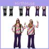 Retro Disco Halloween Costume Unisex Vintage Hip Hop 70s Hippy Outfit For Parties