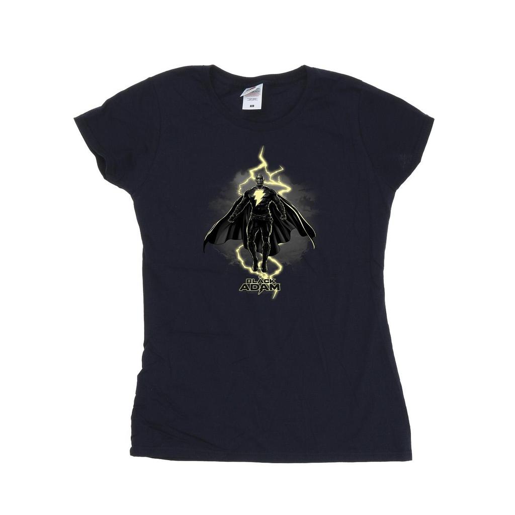 DC Comics Womens/Ladies Black Adam Hovering Bolt Cotton T-Shirt