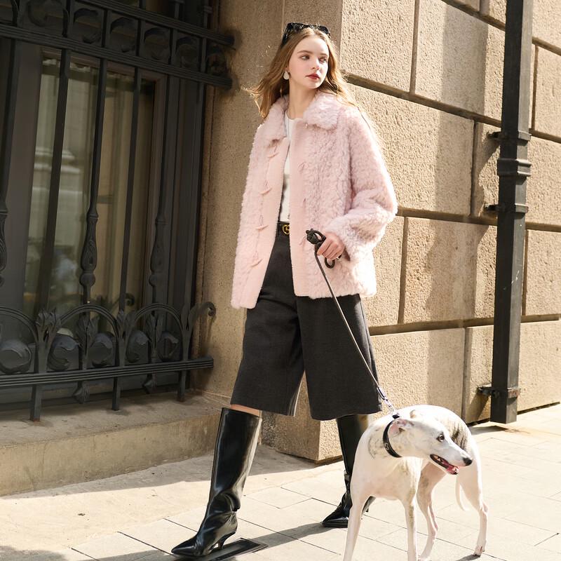 Sancai 2025 Winter Faux Fur Collared Toggle Coat