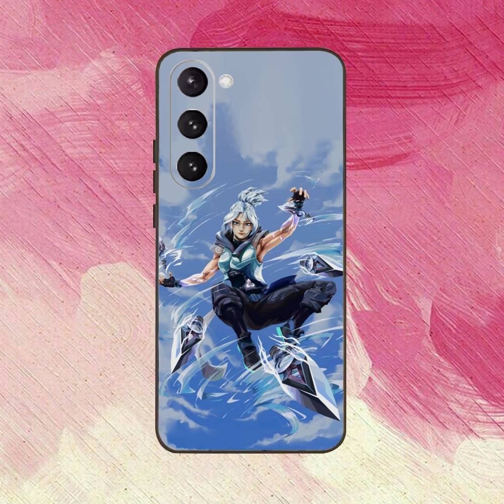 Cool Game V-Valorant J-Jett-ES Phone Case Black Silicone Soft For Samsung Galaxy A73,A72,A71,A70,A53,A52,A51 Samsung a73 5g
