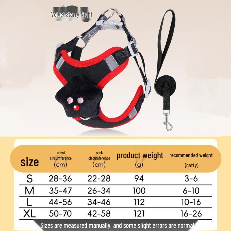 Reflective Vest-Style Pet Harness and Leash Combo