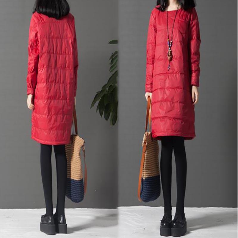 Women Winter Warm Quilted Coat Pullover Dress Long Sleeve Loose Tops Plus Size For Ultimate Comfort And Style