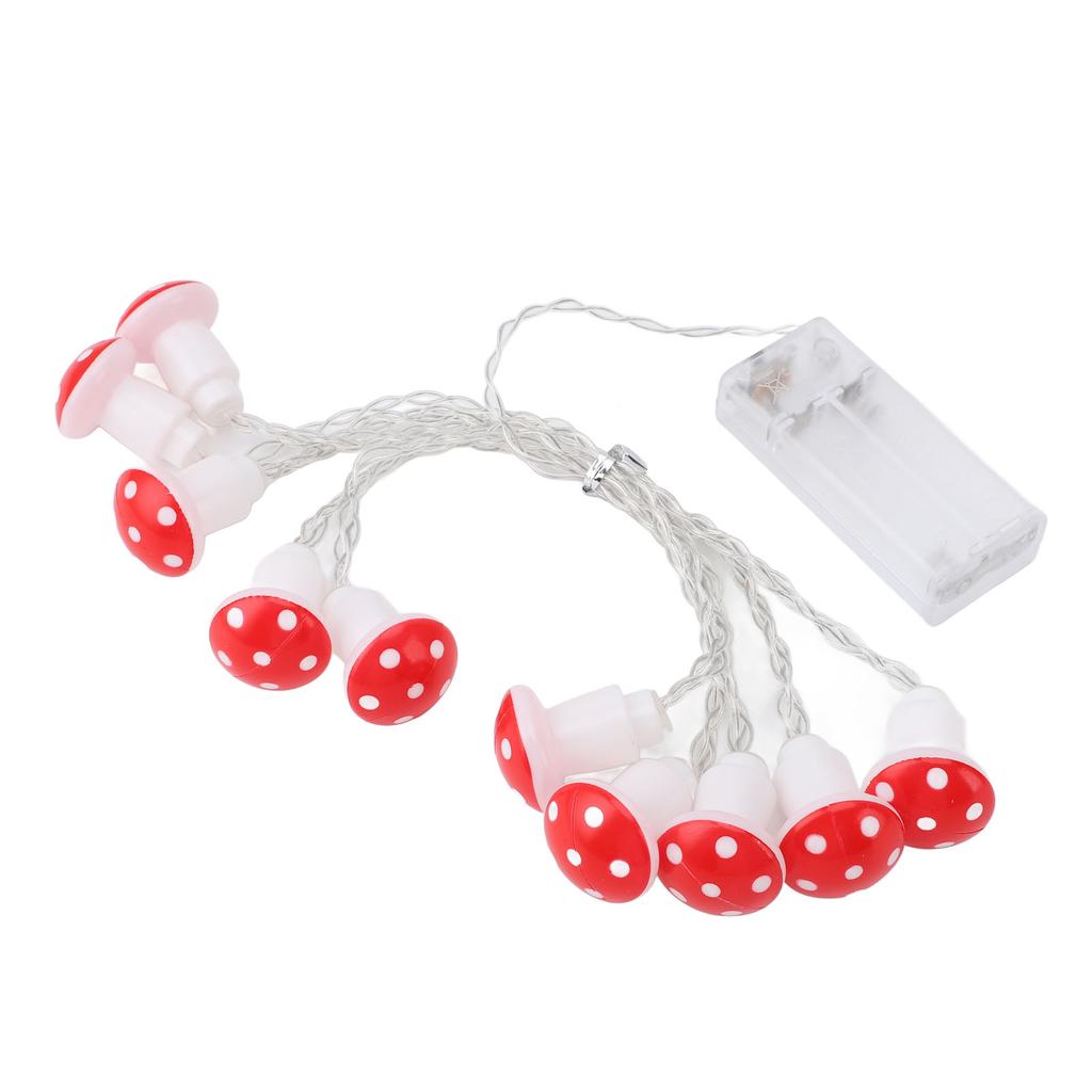 String Light 10LED 6.6ft Battery Operated Mushroom String Light for Lawn Tent Living Room Bedroom Pa