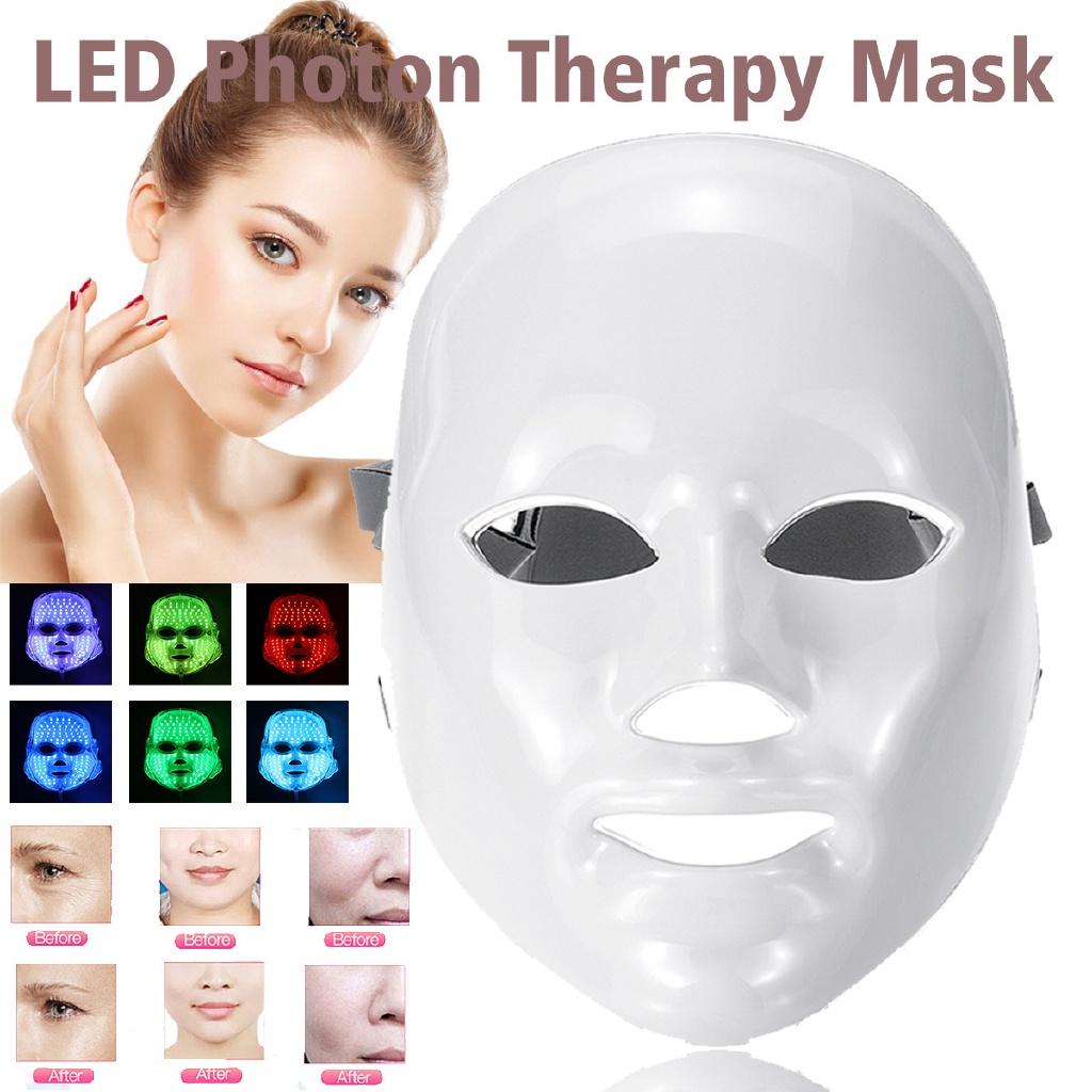 110V-220V Rejuvenation Whitening Facial Beauty Mask Skin 7 Color Light Treatment LED Light Photon Therapy Mask Skin Care Tools