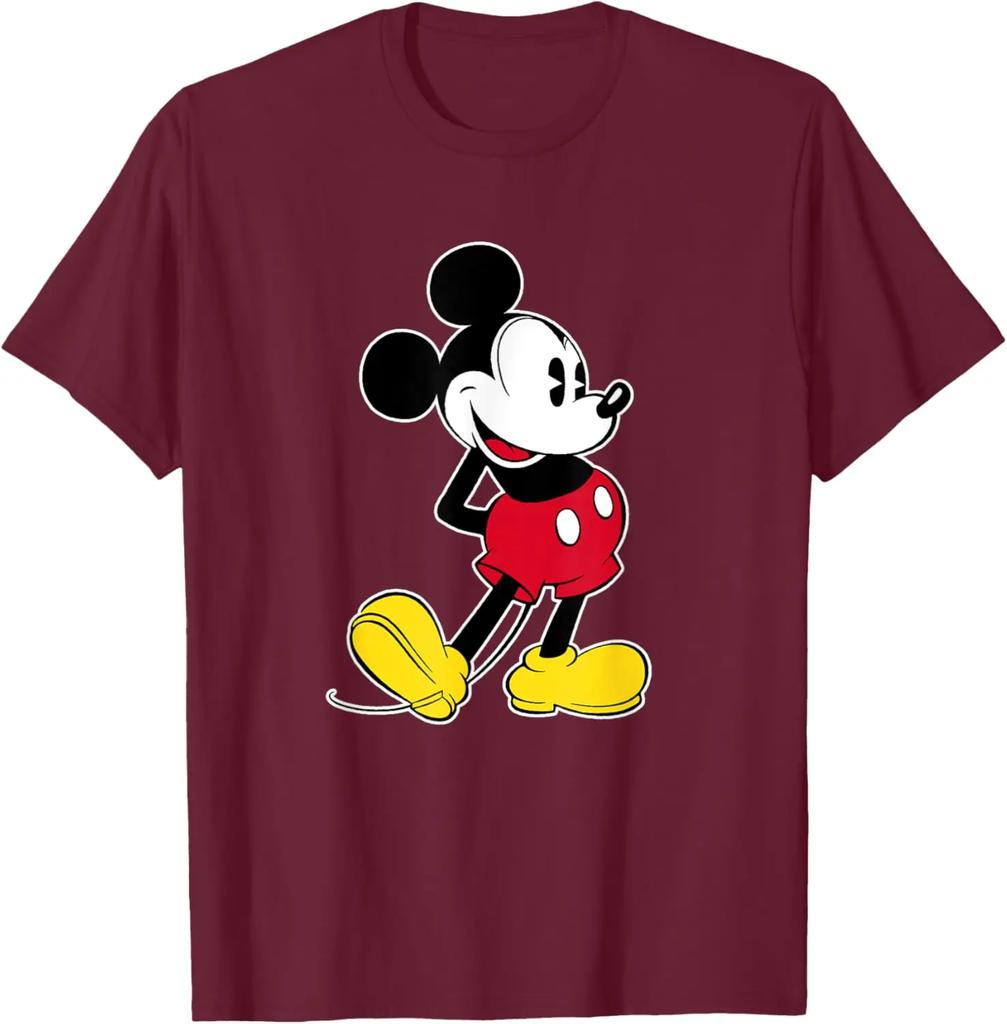 Neues Disney Mickey Maus Klassische Pose Mode Lässiges T-Shirt S-4XL Vier Jahreszeiten