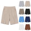 Sommer 2026 High Waist Baumwoll-Leinen Lässige Lockere Shorts mit Taschen
