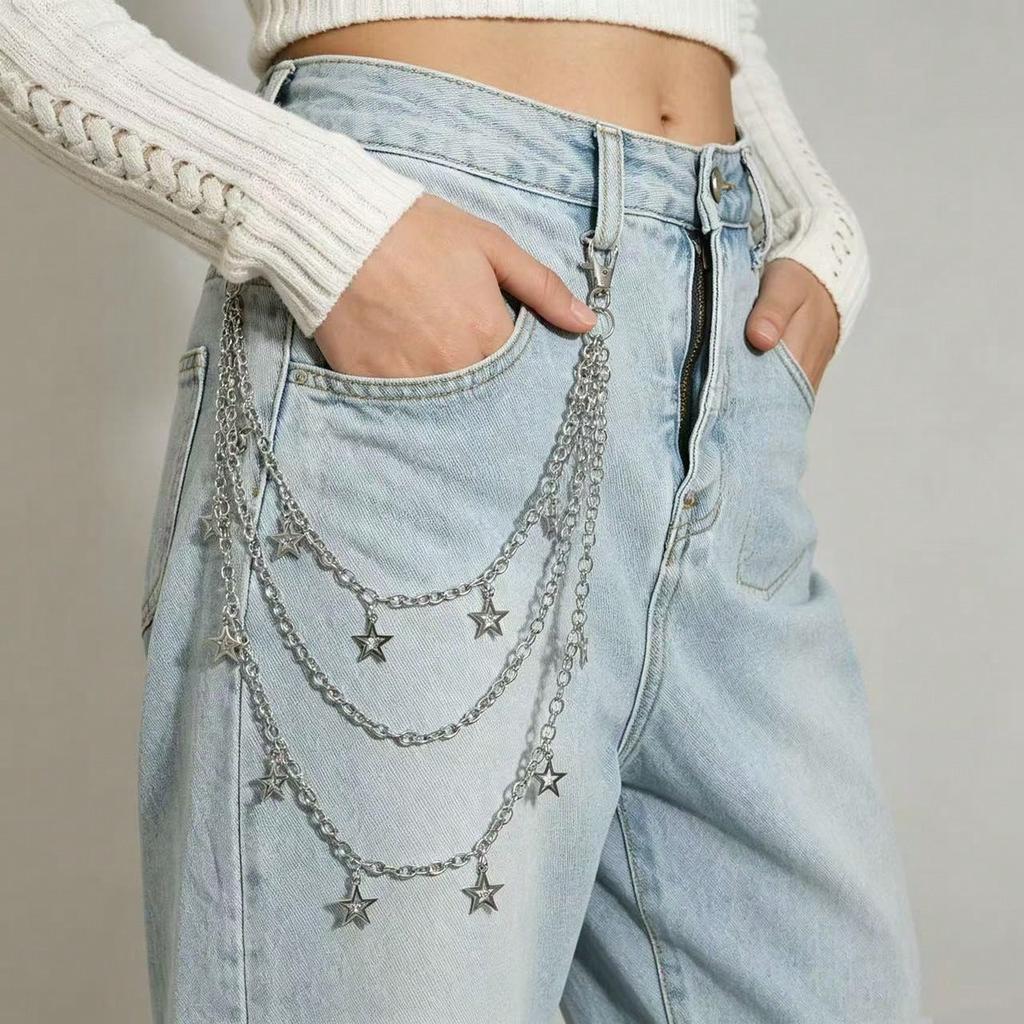 Waist Chain Female Cool Chain Star Trouser Chain Accessories Skirt Hip Hop Multi-layer Pentagram Trouser Chain