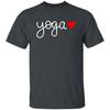 Yoga Love Unisex Tshirt Yoga Teacher Black Dark Heather Navy