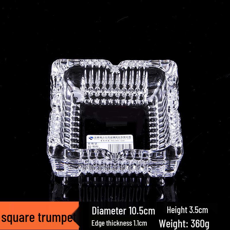Premium Anti-Fly Ash Crystal Glass Ashtray for Stylish Living Rooms