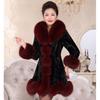 New imitation mink coat fur coat medium and long imitation fox fur collar women winter thickened medium