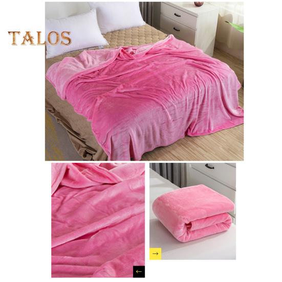 Flannel Blanket Thickened Double-sided Fluff Plush Solid Color Office Nap Dormitory Home Bed Sofa Travel Cozy Warm Winter Blanket