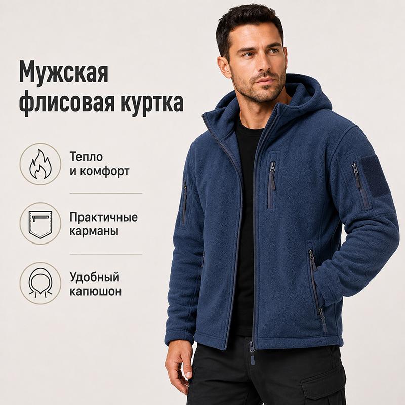 Men's Jackets - Men's Hunting Fleece Jacket Hiking Hunting Outdoor Fleece Tactical Jacket Winter Warm Full Zip Military Hoodies Multi-Pockets