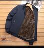 Men's Plus-Size Thick Fleece-Lined Stand Collar Jacket - Casual Fashion for Middle Age