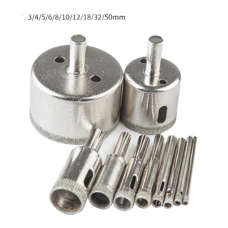 

10-Piece Diamond Hole Saw Set (3-50mm) for Glass, Tile, Porcelain, Marble – Drill Bit Kit for Perfect Round Cuts