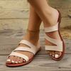 Fashion Women Slippers Summer Flat Sandals Casual Plus Size Beach Slippers Woman Leather Strap Slip-On Gladiator Slippers Slides Women