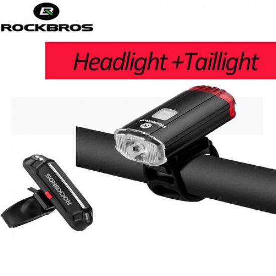 USB Rechargeable LED Cycling Light Set  Waterproof Bicycle Headlight + Taillight
