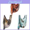 Silk Bohemian Shawl With Marble Print For Women Casual Wear