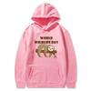 New World Wildlife Day hoodie sleeping bear print sweatshirt sweater autumn and winter velvet