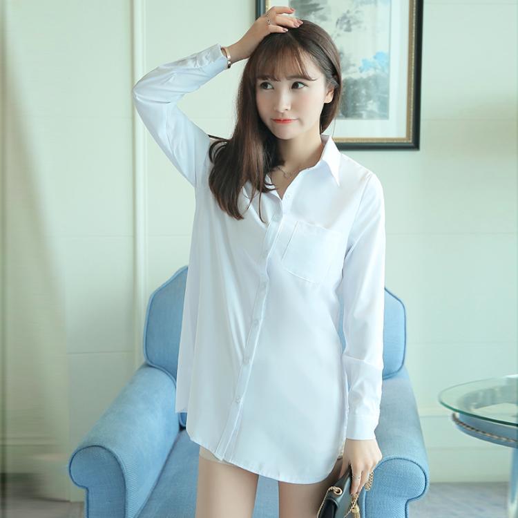 Women's BF Style Mid-Length White Shirt - Spring/Summer 2025 Collection