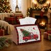 1pc Rustic Farmhouse Tissue Box with Pickup Truck - Pine & Cardinal Napkin Holder Suitable for Rolls/Facial Tissues, Christmas Decor for Home, Car, Be