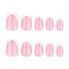 Short Square Nude Pink Press-on Nails – Classic French White Edge