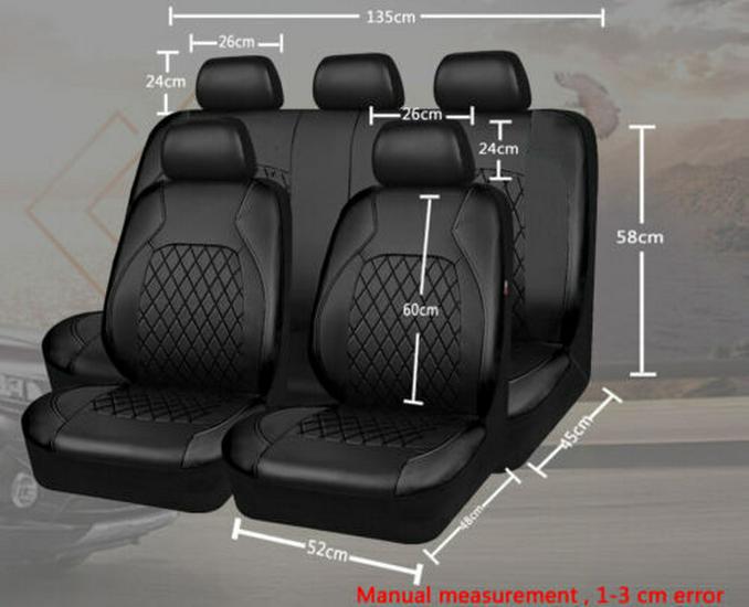 Universal Diamond Pattern PU Leather Car Seat Cover with Airbag Compatibility