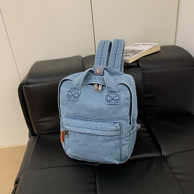 Retro Denim Backpack Student Schoolbag