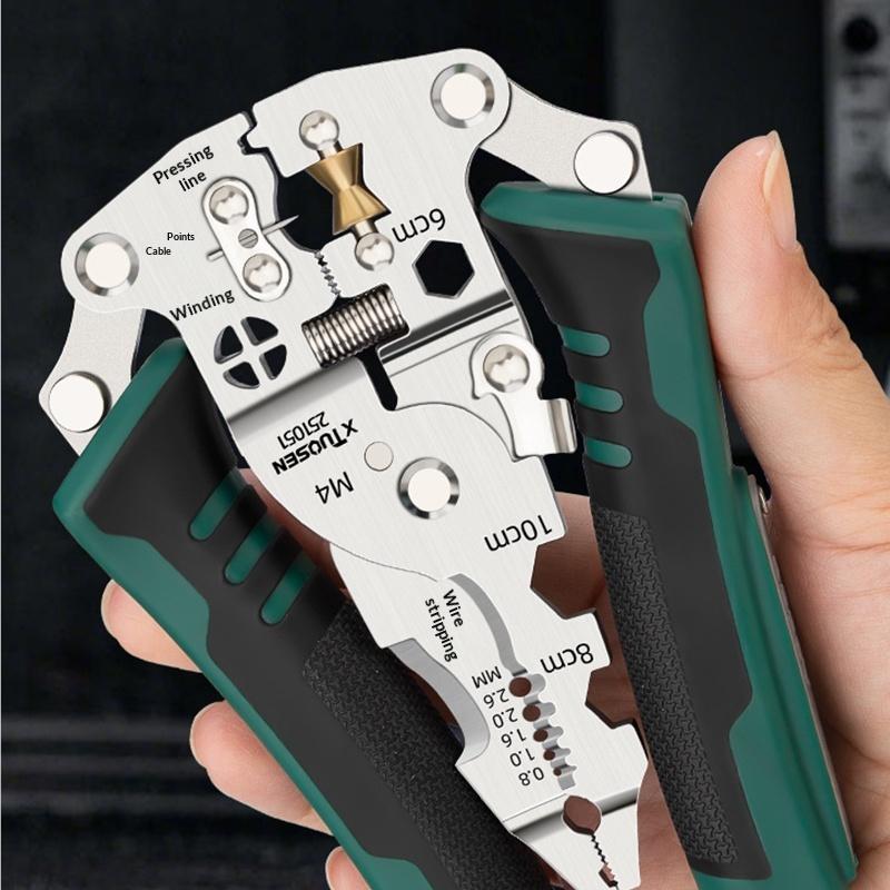 Foldable Wire Stripping Pliers Voltage Testing Cable Cutting Crimping Pliers Multifunctional Wire Stripper Electrician Pliers
