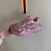New Platform Casual Sports Shoes Women's Height-increasing Breathable Running Shoes Versatile Pink