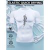 Camiseta de Compresión para Hombre Secado Rápido Blanca Camiseta de Gimnasio Estampado de Caligrafía Espada China Ropa Deportiva para Entrenamiento