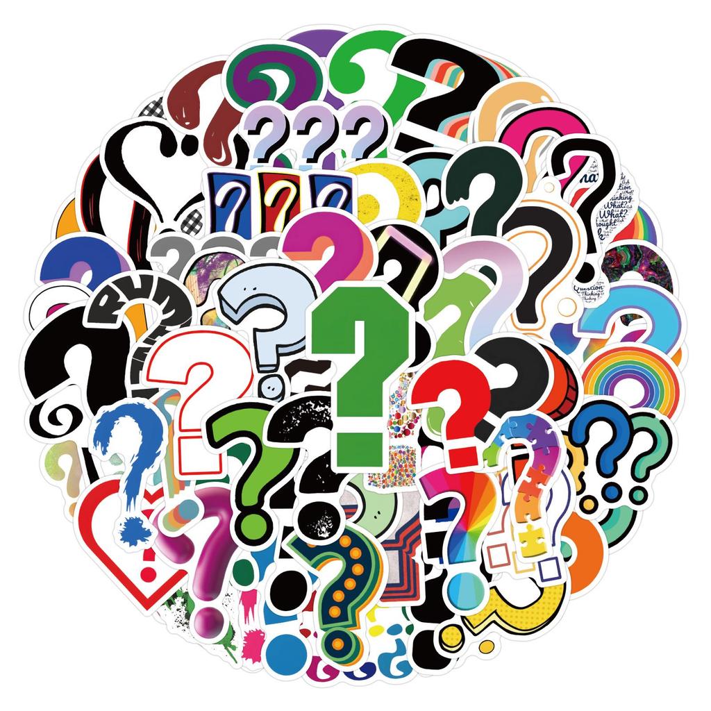 60-120 Question Mark Graffiti Stickers for Cars, Luggage, and Cups
