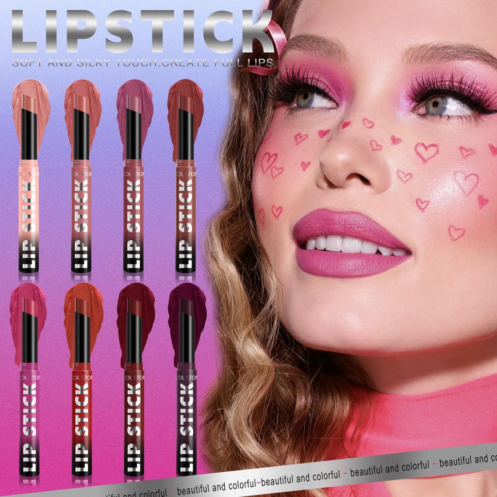 8 Colors Matte Lipstick Pencil Waterproof Long Lasting Non-Stick Cup Lip Stain Tint Beauty Nude Lipstick Pen Makeup Cosmetics
