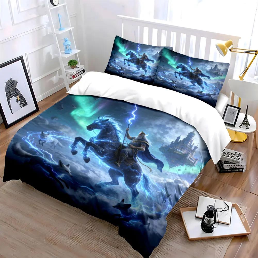 "Fantasy Lightning Warrior Decor Set" Soft Comfortable Duvet Cover Bedding Set Included 1*Duvet Cover & 2*Pillowcases, gift