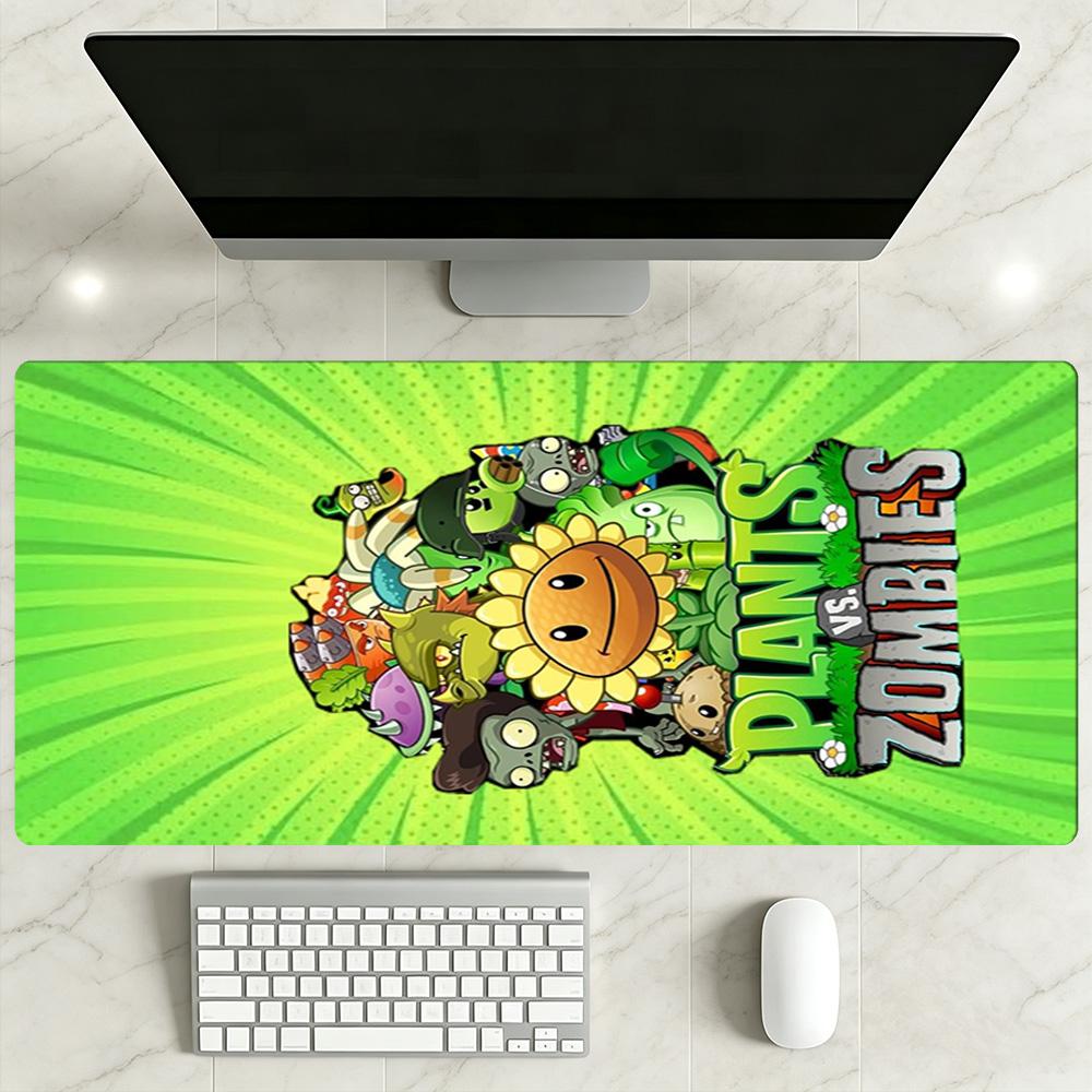 Plants Vs. Zombies Large Mouse Pad Keyboard Mat HD Print Desk Pad Non-Slip Rubber Base Suitable for Office Gaming PC Laptop