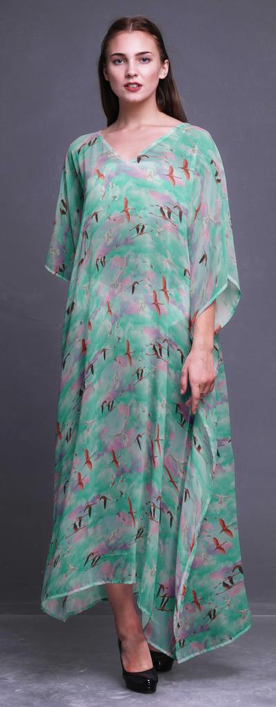 Bimba Tie-Dye Ladies Kaftan Holiday Loungewear Maxi Dress Beach