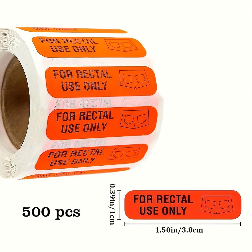 Lustige "Nur zur rektalen Anwendung" Medizinische Dekorationsaufkleber - Helles Orange Badezimmerstreiche, Medizinische Schulungen, Partydekorationen - Kräftiger Text