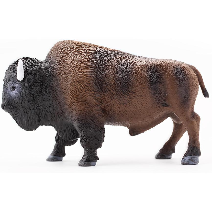 Gemini&Genius North American Bison Figurine Animal Toy, Bull Action Figure, Wildlife Play Toy for Kids, Hand Painted, Realistic and Durable Toys for